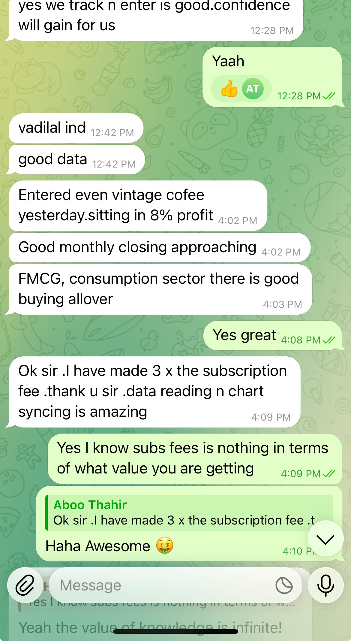 WhatsApp testimonial