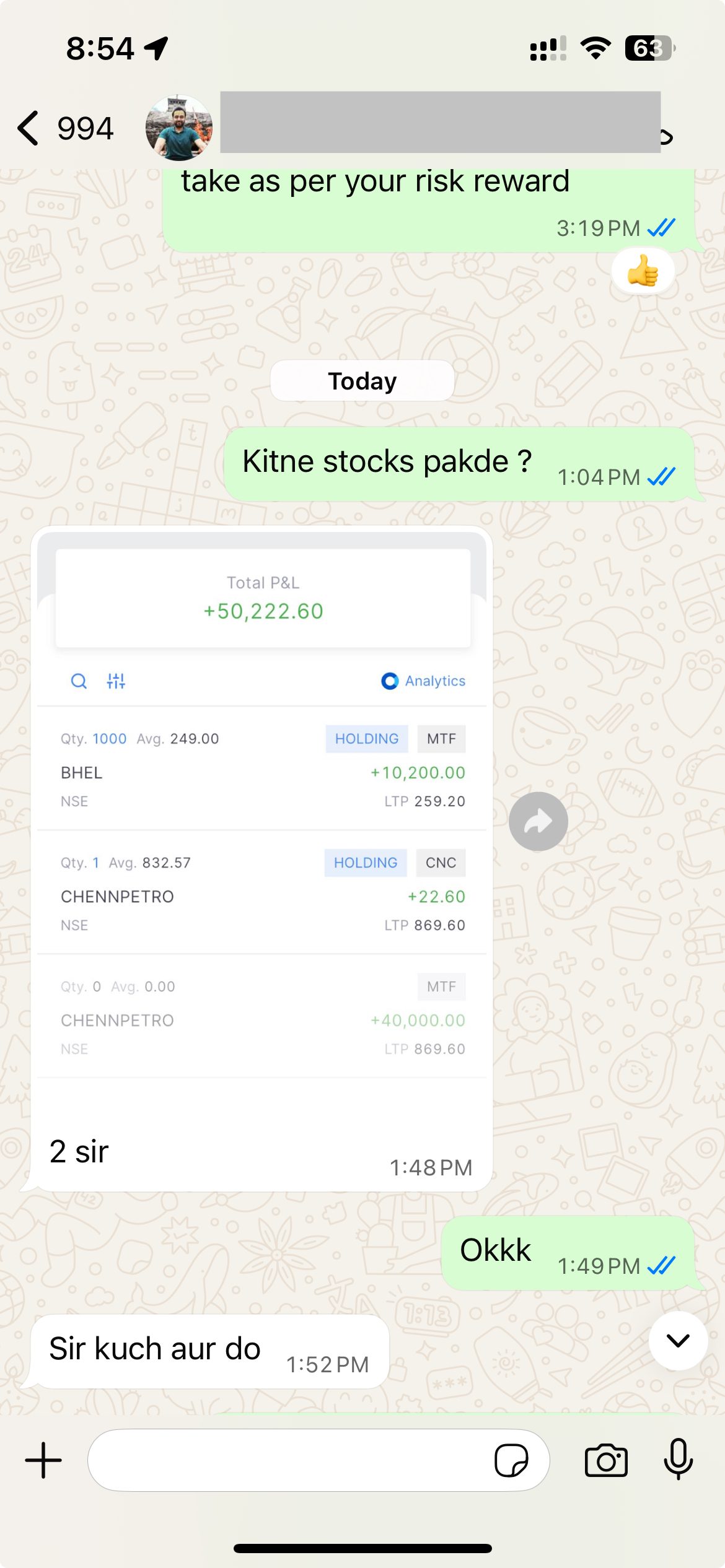 WhatsApp testimonial
